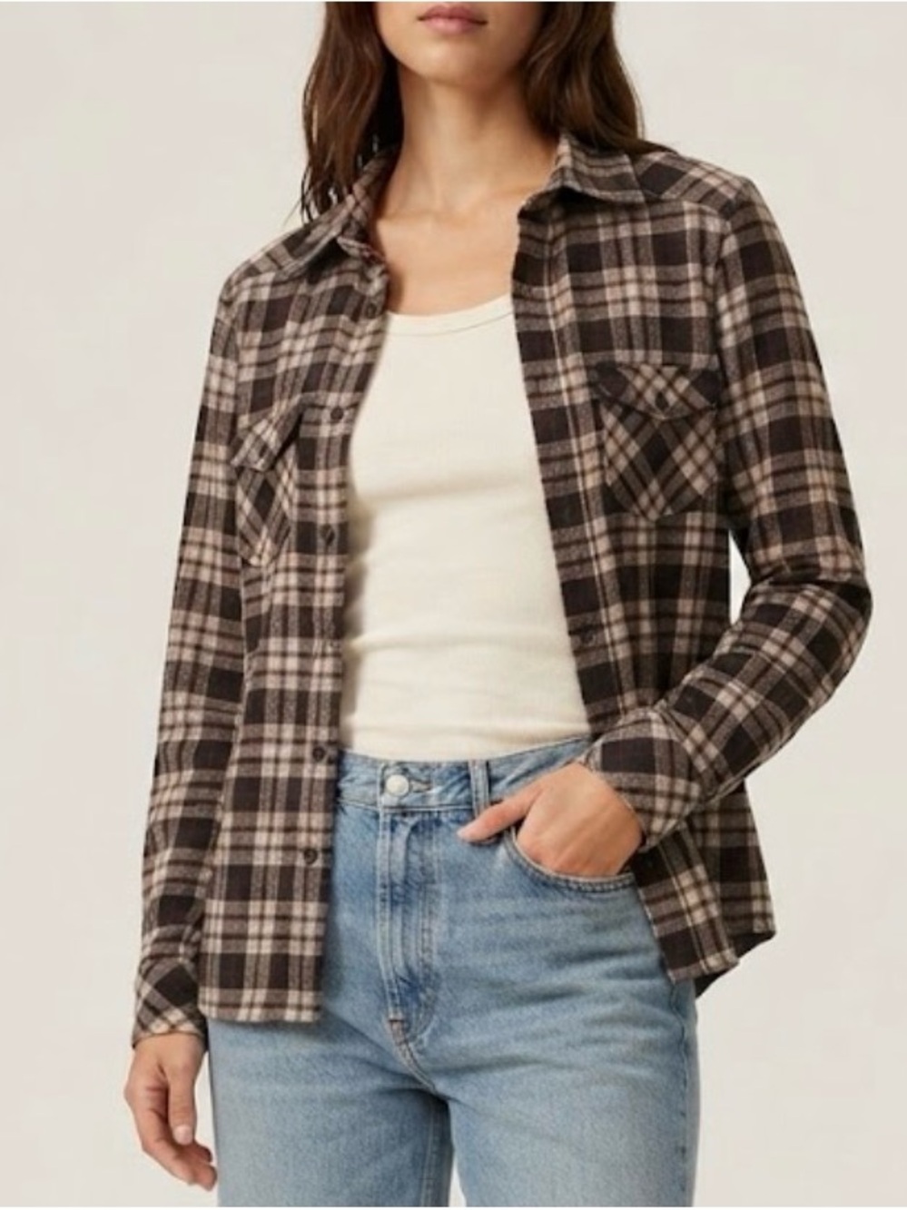 ❤️Aritzia TNA Plaid Button-Up Shirt